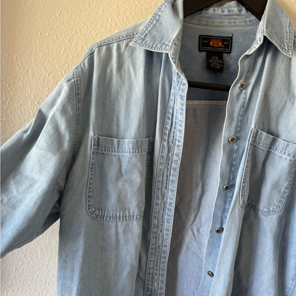 Route 66 perfectly vintage denim button down